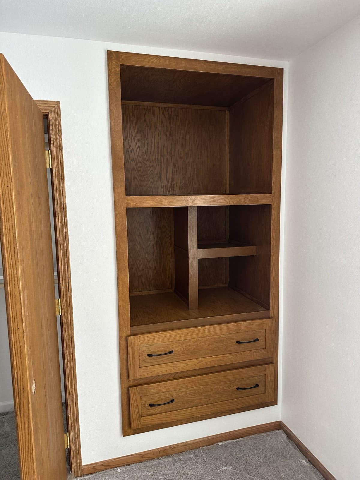 Recessed Oak Built-In