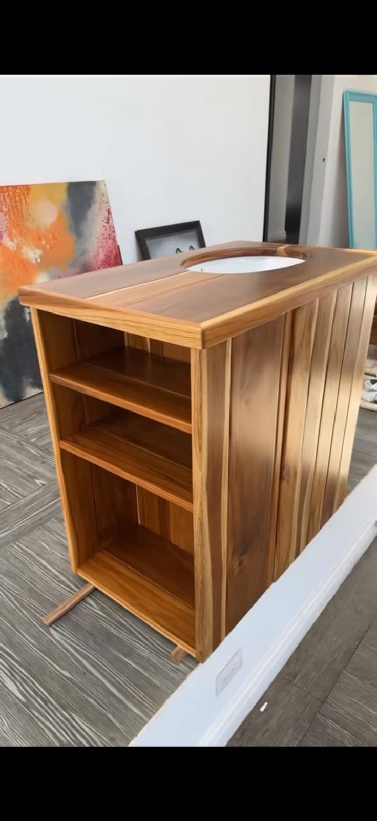 Live-Edge Teak Vanity