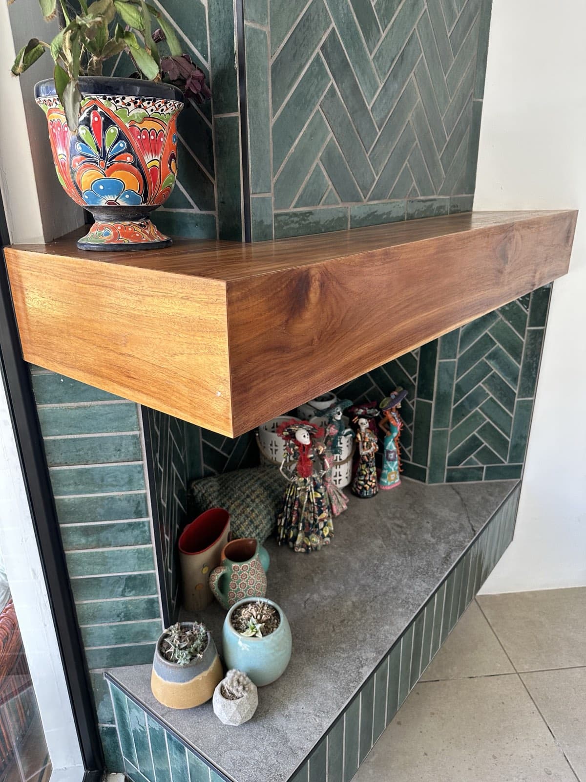 Live-Edge Walnut Mantel